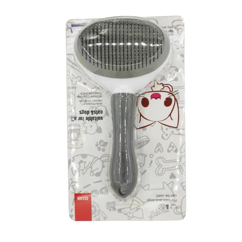 Self-Cleaning Pet Hair Removal Comb and Slicker Brush for Cats and Dogs - Grooming Accessories