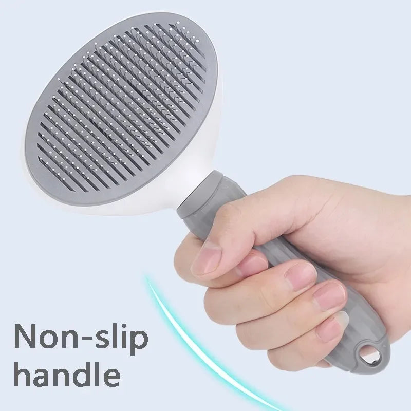 Self-Cleaning Pet Hair Removal Comb and Slicker Brush for Cats and Dogs - Grooming Accessories