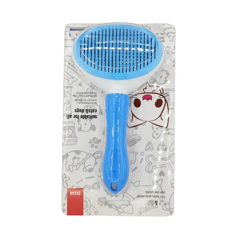 Self-Cleaning Pet Hair Removal Comb and Slicker Brush for Cats and Dogs - Grooming Accessories