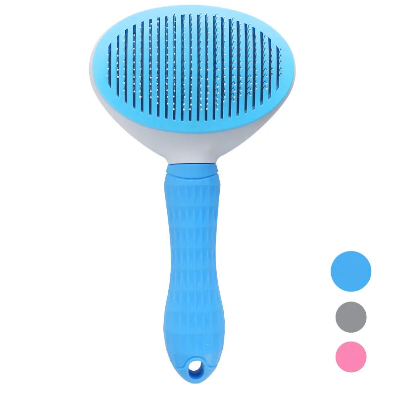 Self-Cleaning Pet Hair Removal Comb and Slicker Brush for Cats and Dogs - Grooming Accessories