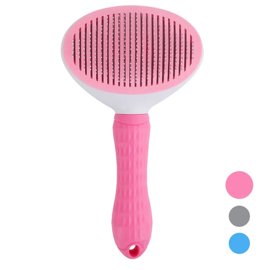 Self-Cleaning Pet Hair Removal Comb and Slicker Brush for Cats and Dogs - Grooming Accessories