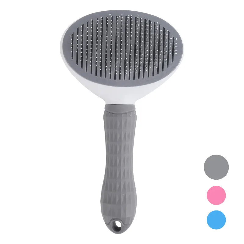 Self-Cleaning Pet Hair Removal Comb and Slicker Brush for Cats and Dogs - Grooming Accessories